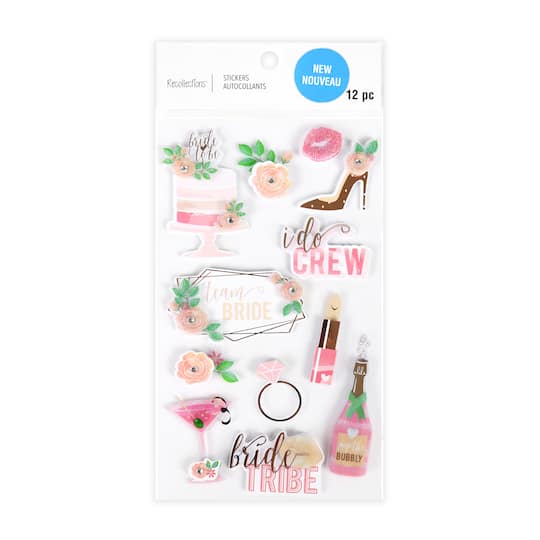 12 Pack: Wedding Party Dimensional Stickers by Recollections™